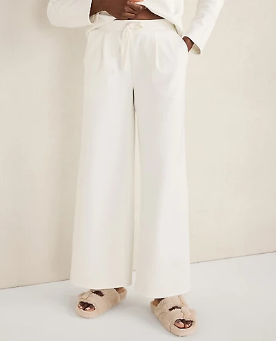 Ann Taylor Haven Well Within Soft-Brushed Fleece Wide Leg Pants Women's