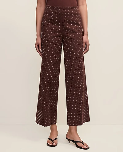 Ann Taylor The Petite Grace Pant in Micro Dot — Curvy Fit Size 00 Rich Walnut Women's