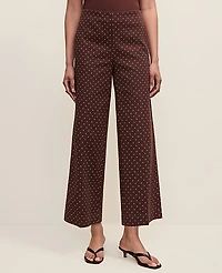 Ann Taylor The Petite Grace Pant in Micro Dot — Curvy Fit Size 00 Rich Walnut Women's