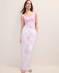 Ann Taylor The Petite Pleated Floral Pant White - Pirouette Women's