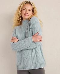 Ann Taylor Haven Well Within Cashmere Mock Neck Sweater Heather Women's