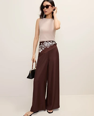 Ann Taylor The Petite Statement Palazzo Pant Rich Walnut Women's