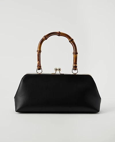 Ann Taylor Bamboo Top Handle Bag Black Women's