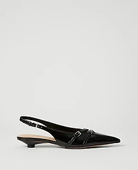 Ann Taylor Strappy Patent Slingback Pump Black Women's