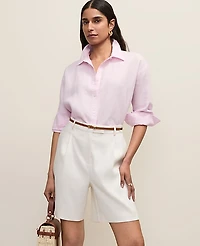 Ann Taylor The Petite Linen Button Down Shirt Women's