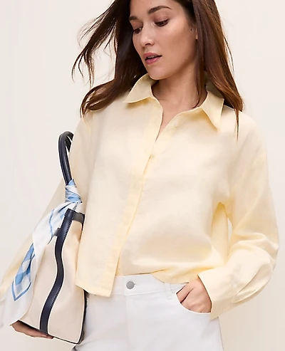 Ann Taylor The Linen Button Down Shirt Women's