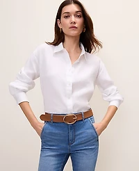 Ann Taylor The Linen Button Down Shirt Women's