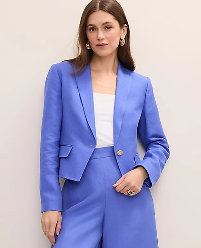 Ann Taylor The Modern Newbury Blazer Linen Blend Women's
