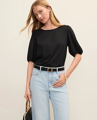 Ann Taylor Boatneck Popover Top Women's