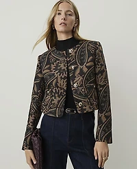 Ann Taylor The Paisley Patch Pocket Jacket Safari Foliage Women's