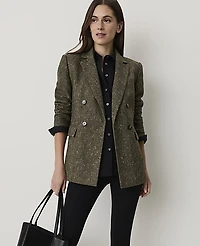 Ann Taylor The Petite Herringbone Tailored Blazer Olive Women's