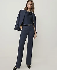Ann Taylor The Plaid High Rise Trouser Blue Combo Fancy Check Women's