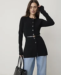 Ann Taylor Petite Longline Cardigan Black Women's