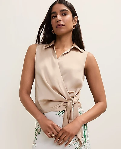 Ann Taylor Tie Waist Blouse Women's