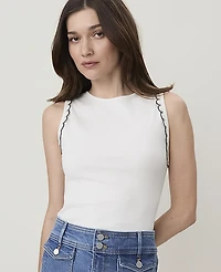 Ann Taylor Weekend Crochet Trim Tank Top Women's