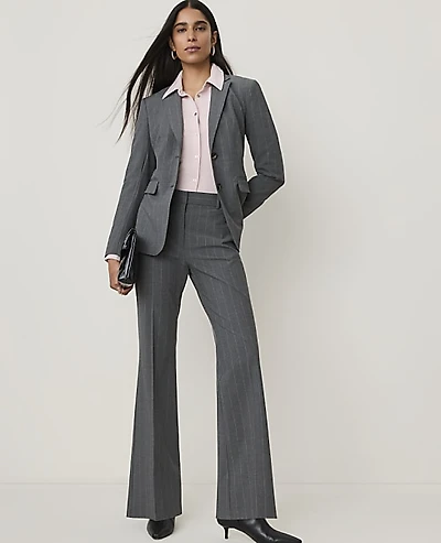 Ann Taylor The Pinstripe High Rise Trouser Bi-Stretch Dark Neutral Women's