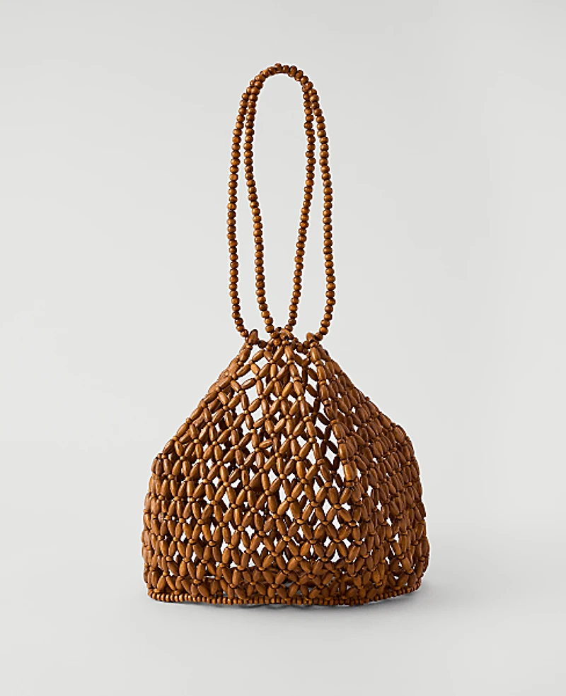 Ann Taylor Weekend Beaded Tote Brown Toffee Women's