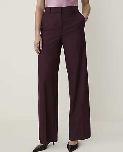 Ann Taylor The Wide-Leg Pant — Curvy Fit Classic Burgundy Women's