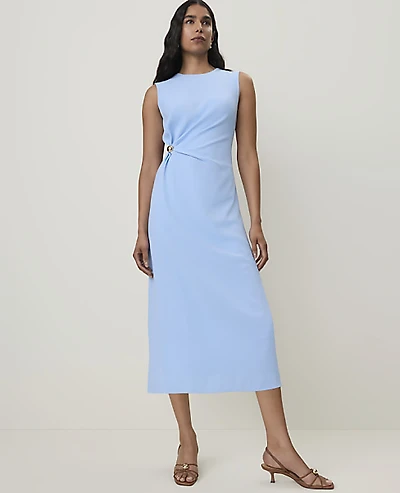 Ann Taylor Petite Crew Neck Twist Sheath Dress Women's