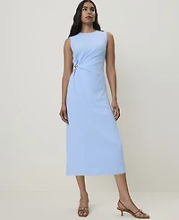 Ann Taylor Petite Crew Neck Twist Sheath Dress Women's