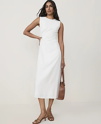 Ann Taylor Petite Crew Neck Twist Sheath Dress Women's