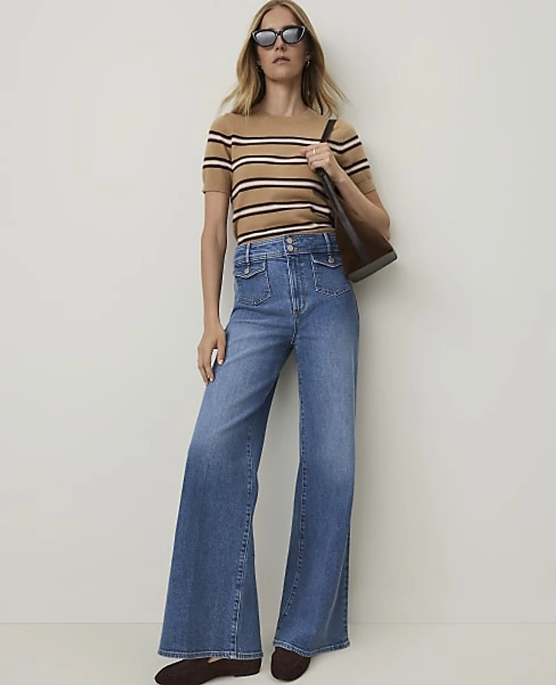 Ann Taylor Weekend Denim Trouser Luxe Medium Wash Women's