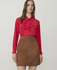 Ann Taylor Bow Blouse Bright Poppy Women's