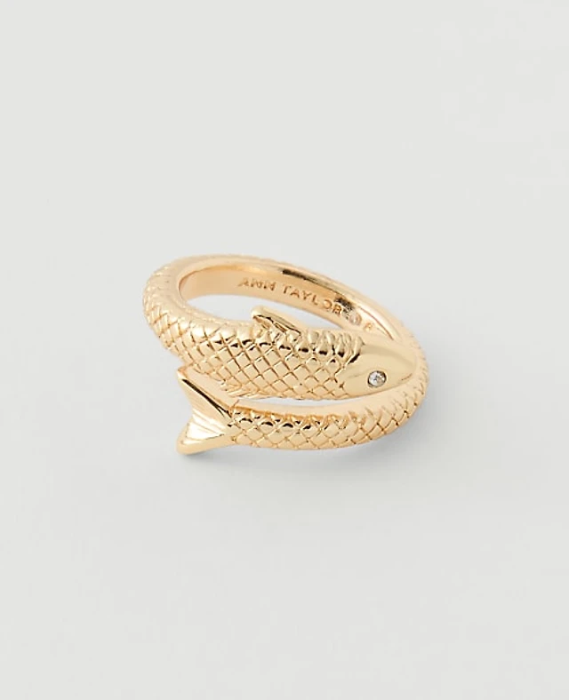 Ann Taylor Sardine Wrap Ring Goldtone Women's