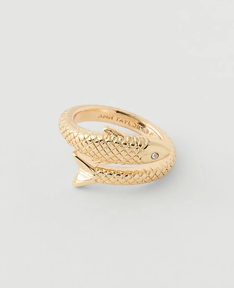 Ann Taylor Sardine Wrap Ring Goldtone Women's