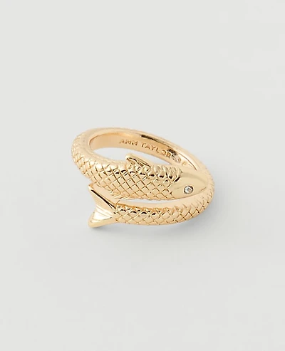 Ann Taylor Sardine Wrap Ring Goldtone Women's