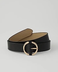 Ann Taylor Leather Round Buckle Belt Women's