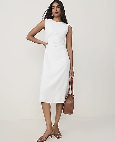 Ann Taylor Crew Neck Twist Sheath Dress Women's