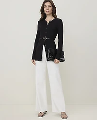 Ann Taylor Weekend Wide-Leg Jean Ivory Women's