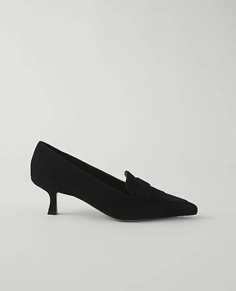 Ann Taylor Suede Tapered Heel Kiltie Pump Women's