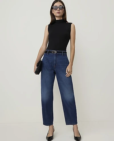 Ann Taylor The Petite Tapered Straight Jean Vintage Dark Wash Women's