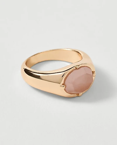 Ann Taylor Metal Stone Ring Size 8 Goldtone Women's