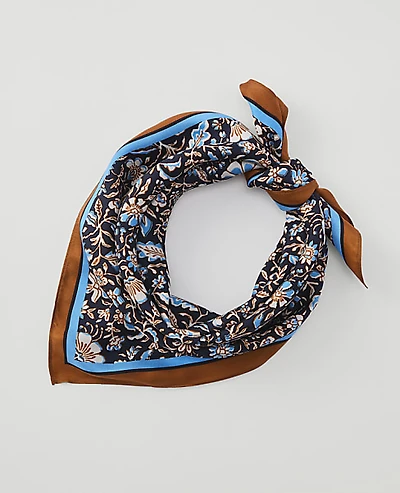 Ann Taylor Weekend Floral Silk Scarf Night Sky Women's