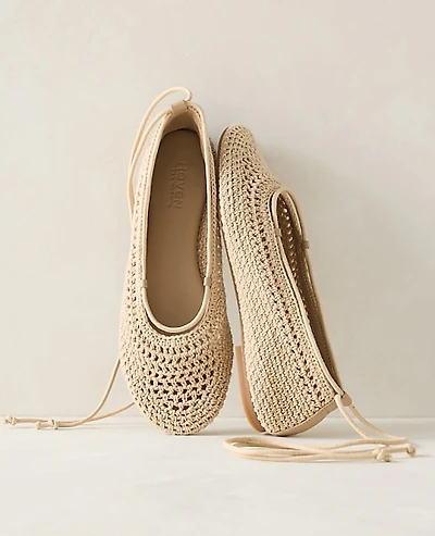 Ann Taylor Haven Well Within Crochet Ballet Flats Size 7 Willow Branch Women's