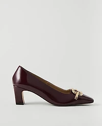 Ann Taylor Patent Leather Buckle Pump Oxblood Women's