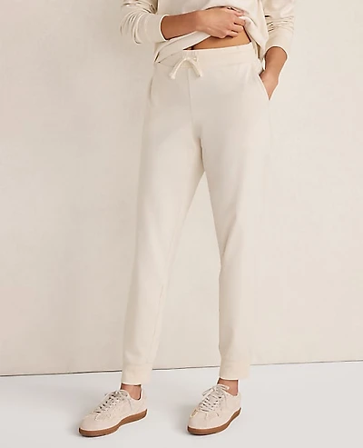 Ann Taylor Haven Well Within Botanical-Dyed Organic Cotton Interlock Joggers Sandstone Women's