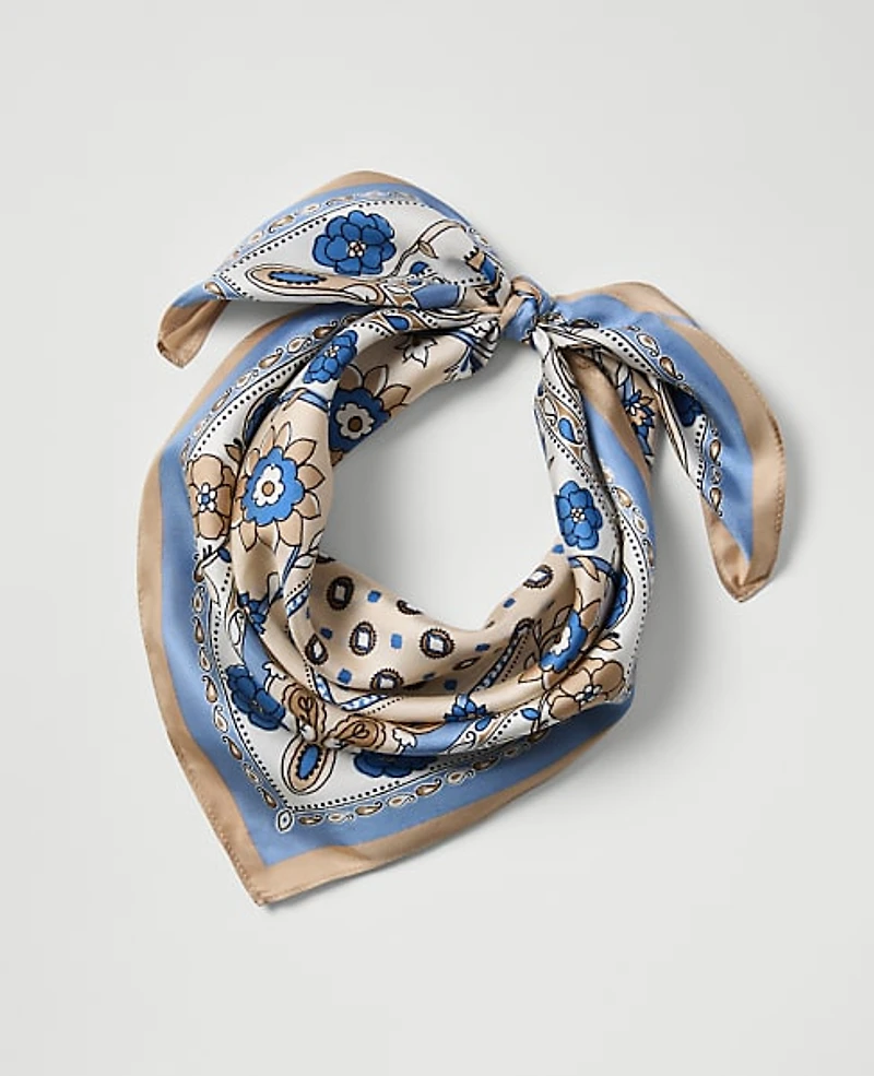 Ann Taylor Weekend Paisley Silk Scarf Sail Cloth Women's