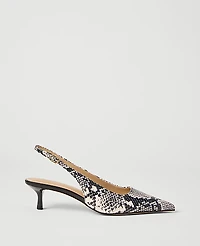 Ann Taylor Snake Print Slingback Pump Black Multi Women's