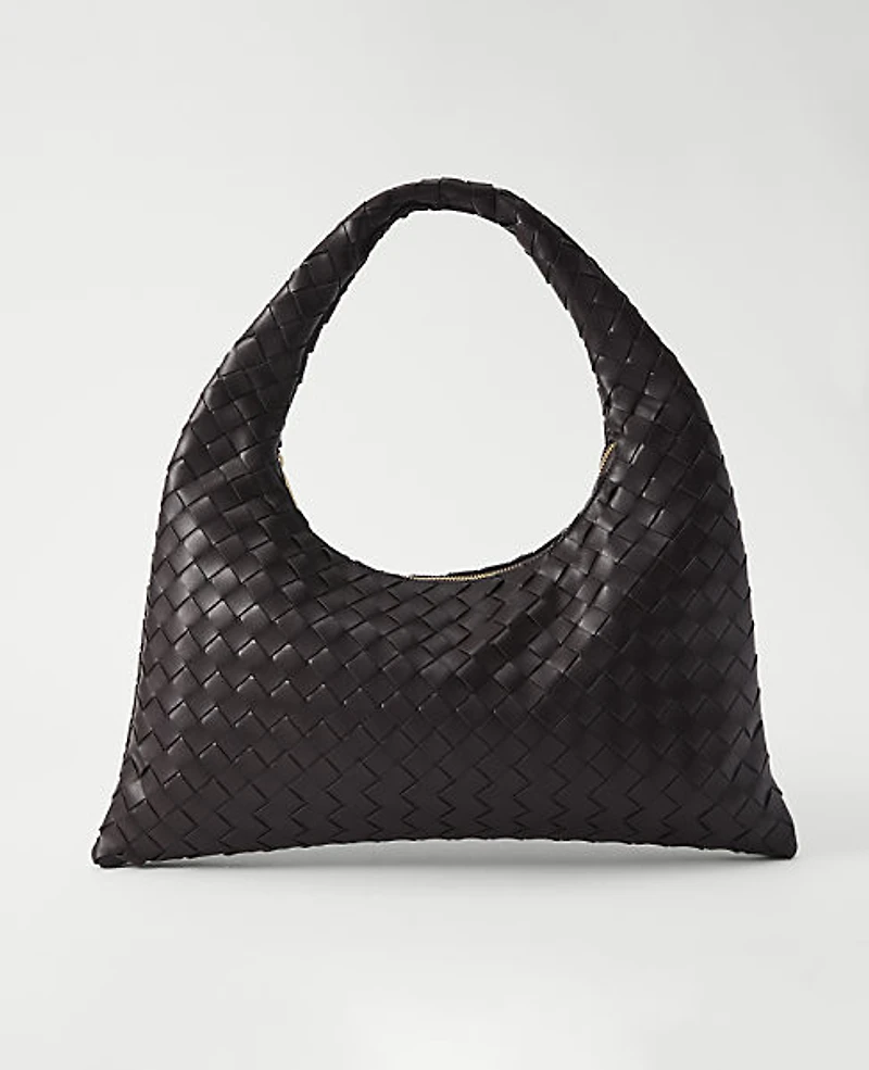Ann Taylor Woven Shoulder Bag Pure Chocolate Women's