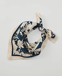Ann Taylor Floral Silk Scarf Deep Forest Pine Women's