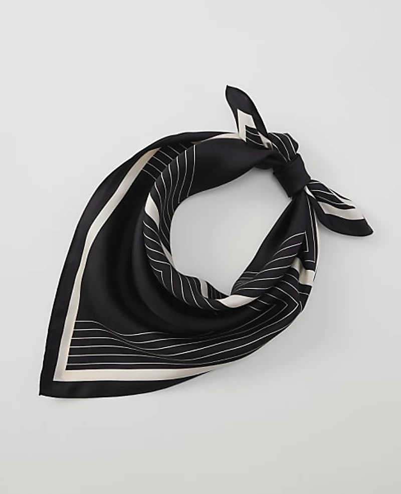 Ann Taylor Geo Silk Scarf Black Women's