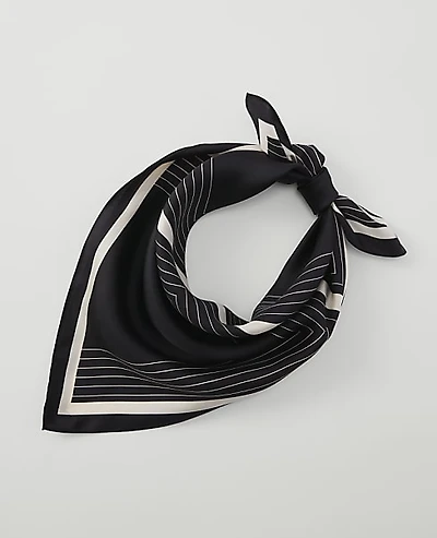 Ann Taylor Geo Silk Scarf Black Women's