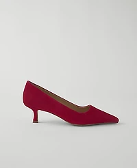 Ann Taylor Suede Nip Toe Pump Jewel Red Women's
