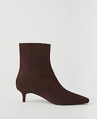 Ann Taylor Suede Skinny Heel Bootie Java Chip Women's