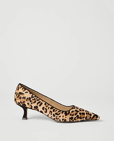 Ann Taylor Haircalf Nip Toe Pump Black Women's
