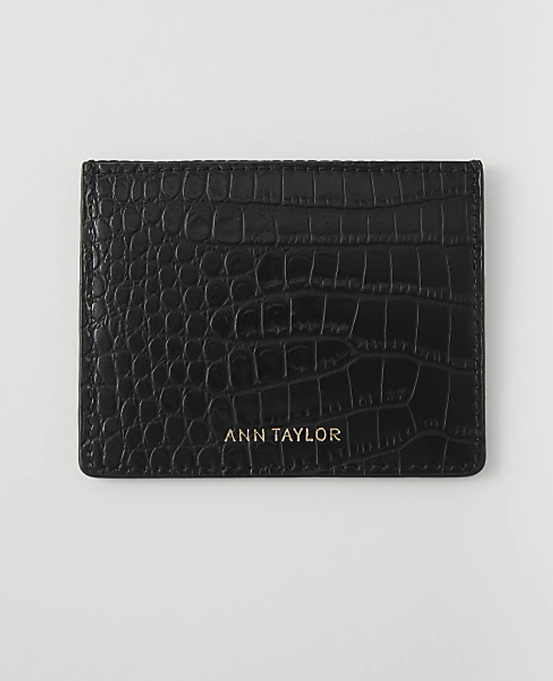 Ann Taylor Weekend Croco Card Case Women's